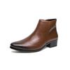 Botas de Couro Apontadas de Moda Nova para Primavera e Outono para Jovens Roupa Cor Personalizada Polida Botas Casuais de Cano Alto Martins Masculinas