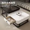 Mesa de centro quadrada, design minimalista moderno, adequada para salas de estar, apartamentos pequenos e espaços da moda; apresenta uma mesa lateral de vidro temperado