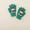 Lindos guantes de punto de felpa para niños para otoño e invierno, guantes cálidos de dibujos animados con dedos separados para niños y niñas, adecuados para que los estudiantes escriban