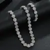 Colar com Design oco de Diamante Transfronteiriço Moda Hip-Hop Personalizado Colar Pulseira Acessórios de Joias Tendência