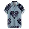 Nova Camisa Havaiana de Verão Europeia e Americana 2025 Estampa Digital 3D Casual Solta Manga Curta Masculina