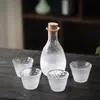 Juego de Cristalería para Cócteles Niebla de Rocío Helado, Decantador y Taza de Sake, Dispensador de Vino Estilo Japonés de Lujo Ligero, Copas de Vino Pequeñas, Copas de Vino Blanco
