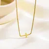 Novo colar de cruz de aço inoxidável popular europeu e americano transfronteiriço feminino ajustável caixa de corrente de alto sentido joias da moda