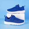 Zapatillas de deporte para niños, de malla doble, transpirables, para niños medianos y grandes, populares zapatillas de running para niños, suela suave, todas negras