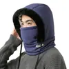 Gorro Grueso Cortavientos con Forro Polar, Cuello y Máscara Facial, Gorro de Cazador de Esquí Resistente al Frío y al Viento, Gorro Térmico Integrado para Ciclismo de Invierno