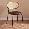 Silla de comedor de ratán de imitación nórdica para uso doméstico, estilo vintage de lujo ligero, popular en comunidades en línea, adecuada para restaurantes de alquiler vacacional, respaldo de ratán tejido retro, silla de hotel estilo americano