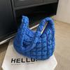 Bolso Nube Plisado Transfronterizo Corea del Sur Bolso Tote de Hombro Moderno Combinable Bolso Dumpling de Gran Capacidad Algodón Plumón Bajo el Brazo Bolso de Mujer