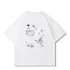 Camiseta versátil holgada de seda de leche con estampado de dibujos animados lindos para verano, top de manga corta para hombres y mujeres