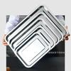 Fabricante Feito Sob Medida Bandeja de Aço Inoxidável Placa Quadrada Comércio Exterior Transfronteiriço Suprimento Amazon Forma de Assar Prato de Jantar Comercial Logotipo