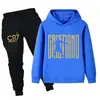 Novo Conjunto de Moletom Simples Criativo e Moderno com Estampa Cr7 para Meninos, Adequado para Atividades ao Ar Livre de Outono, Solto e Confortável