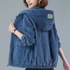 Nuevo Abrigo de Pana para Mujer Primavera y Otoño 2024 Casual Talla Grande Holgado Delgado Moderno Estilo Occidental para Madre