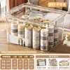 Caja de almacenamiento transparente de gran capacidad para ropa, juguetes y artículos varios, engrosada con tapa, organizador de cesta de almacenamiento de plástico para el hogar