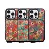Funda para teléfono con carga inalámbrica compatible con Iphone18Promax, Soporte magnético con temática de flores, Funda protectora con tarjetero dos en uno