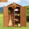 cobertizo de almacenamiento para jardín exterior protección solar casa de herramientas para patio madera anticorrosión gabinete para balcón estante de almacenamiento para artículos varios