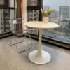 Mesa Redonda Blanca para Uso Doméstico, Mesa de Comedor Sencilla, Mesa y Sillas para Cafetería, Mesa para Reuniones y Recepciones, Mesa Redonda Pequeña de Comedor Tulipán Comercial