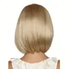 Atacado do Fabricante Em Estoque Moda Europeia e Americana Perucas Naturais para Mulheres com Franja, Cabelo Liso Curto Dourado, Corte Bob, Estilo Bob