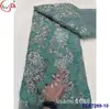 Vestido de Noiva Bordado Franzido com Contas Bolha de Largura Total Retro Francês Tecido de Renda Vestido Vestido Malha Bordado Atacado