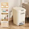 Cubo de basura de pedal con tapa para uso doméstico en cocina, baño y sala de estar, gran capacidad, a prueba de olores, contenedor de almacenamiento sellado