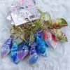 Llavero de acrílico de colores electrochapados con forma de concha, estrella de mar, caracola, vieira, concha, colgante de elemento marino, colgante para bolso