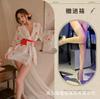 Ropa Interior Koni Nightlife Sexy Estampado de Fresas Cárdigan Transparente Cuello en V Kimono Cintura con Velcro Conjunto Dropshipping