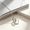 Collar entrelazado más vendido de Xiaohongshu para mujer, estilo coreano, lujo ligero, collar de doble anillo de alta gama, gargantilla que no se decolora al por mayor