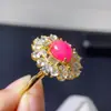 Popular Anel de Prata Esterlina com Opala Natural de Luxo para Mulheres com Abertura Ajustável Pedra Principal 7X9Mm Fabricante