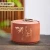 Bote de Arcilla Morada para Té, Exquisito con Tapa, Tamaño Pequeño, Sellado, Almacenamiento a Prueba de Humedad, Bote de Té Pu'Er, Empaque de Té para Uso Doméstico