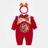 Yan 2025 Primavera e Outono Tang Suit Bebê One-Body Suit Estilo Chinês 3922 Bebê Menina Um Ano Feliz Ano Novo Roupas de Ano Novo