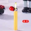 Rueda de esmerilado con forma de cerilla nueva y divertida, encendedor inflable de llama abierta, mini encendedor portátil compacto, venta al por mayor