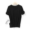 Verano Simple para Mujer Cuello Redondo Holgada Adelgazante Color Sólido Suave Ceroso Ligera Tejida Lyocell Lino Camiseta de Manga Corta