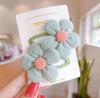 Nueva banda de goma para el pelo para niñas de otoño, con forma de cuerda para la cabeza que no daña el cabello, banda para el pelo con flores de tela, coleta de cuero, joyería