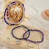 Juego de Joyería: Cuentas de Semilla, Cuerda Trenzada, Tobillera de Concha de Cuatro Capas, Set de Accesorios para el Pie Multicapa con Hojas de Pedrería Geométrica, Tobillera de Concha