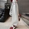 Calça de Moletom Feminina Outono 2025 Nova Moda Estilo Coreano Tendência Calça Jogger com Coração para Crianças Maiores