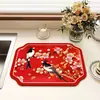 Mantel Individual de Cocina de Gama Alta Estilo Clásico, Alfombrilla Absorbente Antideslizante, Alfombrilla de Drenaje para Cocina, Mantel para Mesa de Café, Mantel Doméstico de Tierra de Diatomeas, Alfombrilla de Secado