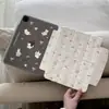 Funda protectora de conejo con lazo estilo coreano para Apple iPad 11, Pro con hebilla, Air 13 pulgadas rayado mini