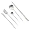 Conjunto de Talheres Portugueses de Aço Inoxidável para Restaurante de Hotel - Faca de Bife, Garfo e Colher - Conjunto de Cinco Peças - Talheres Portugueses Espessos de Alta Qualidade