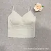 Top de tirantes sin costuras de encaje francés, espalda hermosa con tiras, tela de seda helada ultradelgada, copas fijas, strapless, push-up, espalda hermosa con tiras, lencería para mujer