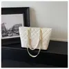 Bolsas de Moda al por Mayor Transfronterizas con Diseño de Rombo para Mujer, Bolso Tote Cadena Nuevo Simple de Gran Capacidad, Bolso de Hombro Versátil para el Trabajo