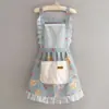 Delantal de Cocina para el Hogar, Resistente a Manchas y Suciedad, Delantal de Trabajo para Adultos, Ropa de Trabajo, Delantal Floral para Mujer