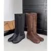 Encuentro Primero Temporada Retro Gamuza Interior Aumentador de Altura Botas Largas para Mujer 2026 Nuevo Otoño/Invierno Versátiles Moda Hasta la Rodilla Botas