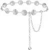 Cadena para la Cintura para Mujer, Cinturón Delgado Decorativo, Simple y Versátil, Adecuado para Vestidos, Cadena de Hierro Estilo Étnico Plateado, Elegante Cinturón para Falda con Borlas