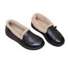 Zapatos de Mujer de Cuero Genuino con Suela Blanda, para Superficie Blanda, con Terciopelo para Mantener Caliente, Zapatos Planos de Tacón Ligero para Mujer, Venta Directa de Fábrica, Una Pieza