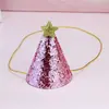 Sombrero de punta de estrella pequeña lindo y creativo súper brillante dorado plateado sombrero de cumpleaños sombrero para fiesta de bebé y niños