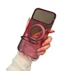 Aplicable a Funda para Teléfono Apple iPhone 18 Pro Max Borgoña Transparente PC Cáscara Dura Rotación Magnética de 360 Grados