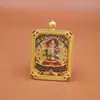Dragón Cinco Gran Maestro Bidimensional de Doble Cara Thangka Ocho Santos Patronos Zaki Ram Collar Colgante Bestia Dorada Buda Amuleto Estilo Tíbet