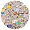 50 peças de adesivos de gato gordo adesivos de grafite decorativos à prova d'água de desenho animado fofo para notebook skate copo de água