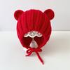 Otoño e Invierno Bebé Niños y Niñas Bebé Princesa Encaje 3 Meses - 2 Años Sombrero de Lana Tejido Cálido para Niños