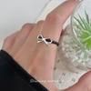Anillo Nalan S925 de plata con cuentas de ágata, estilo coreano, con un toque fresco y dulce, R02275