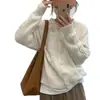 Bestseller transfronterizo: Suéter chaqueta de punto cárdigan retro simple de cuello redondo retorcido 2026 otoño/invierno holgado versátil para mujer