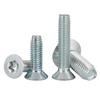 Tornillo de Máquina Plano de Acero al Carbono de Alta Resistencia, Cabeza Avellanada Phillips Triángulo, Auto-Bloqueante, Zinc Azul-Blanco, Din7500 M3M4M5-M8